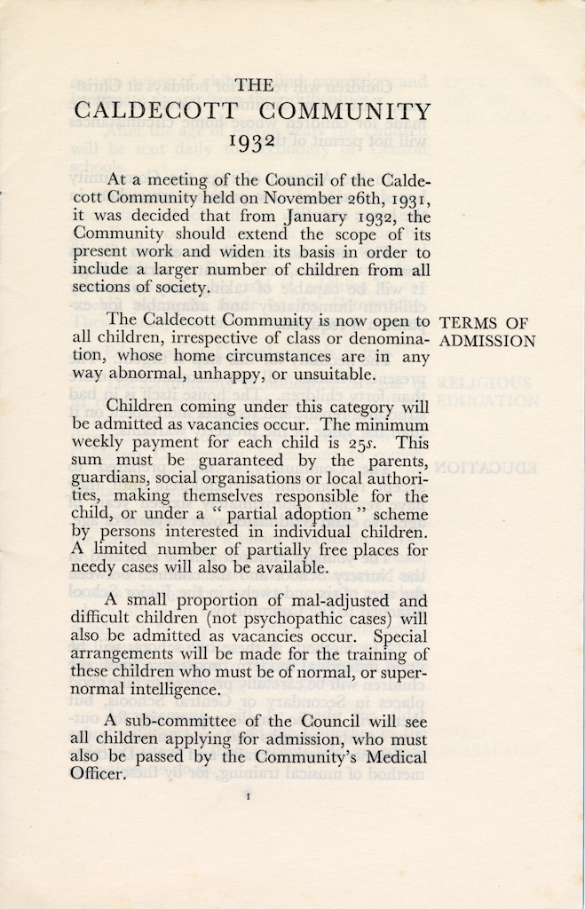caldecott community a forecast 1932 1