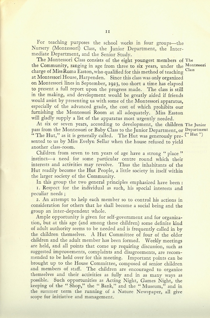 Caldecott Community 10th Annual Report, 1920-1923, page 11