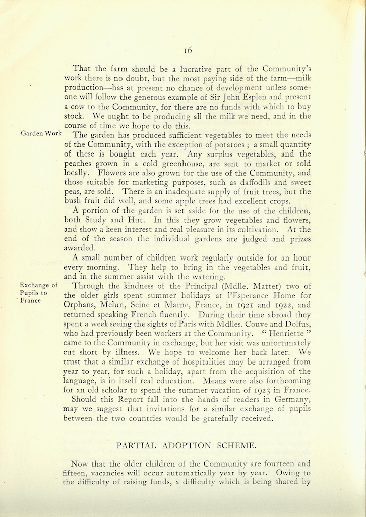 Caldecott Community 10th Annual Report, 1920-1923, page 16