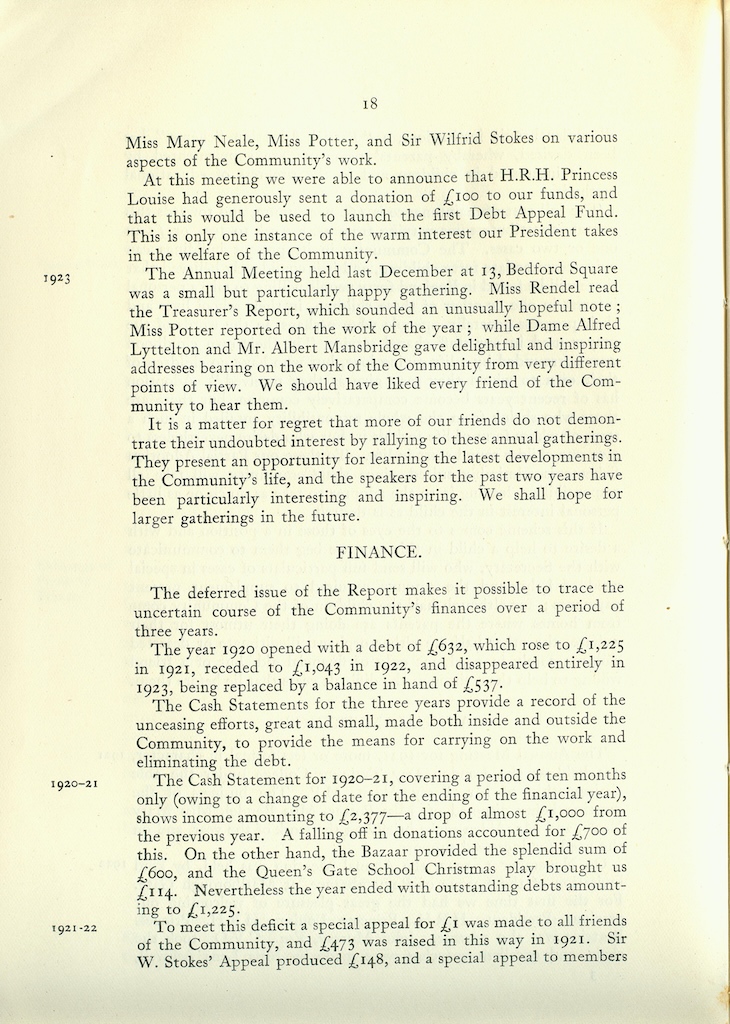 Caldecott Community 10th Annual Report, 1920-1923, page 18