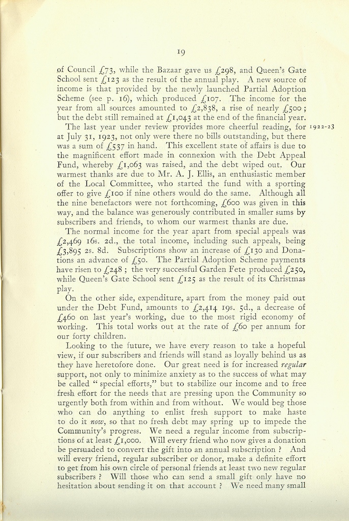 Caldecott Community 10th Annual Report, 1920-1923, page 19