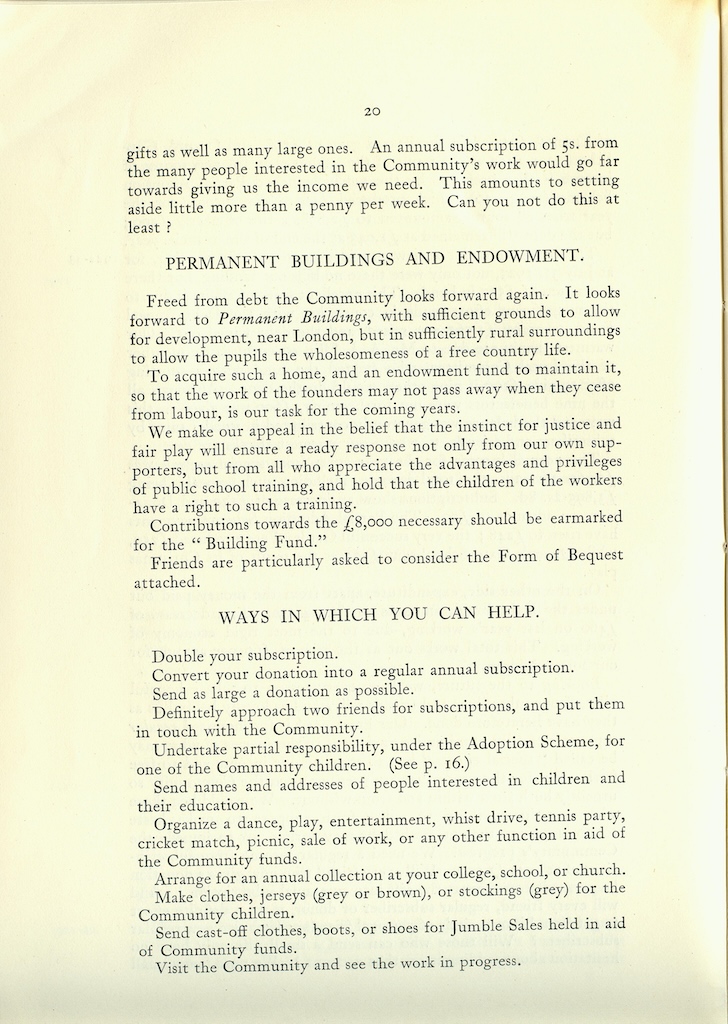 Caldecott Community 10th Annual Report, 1920-1923, page 20
