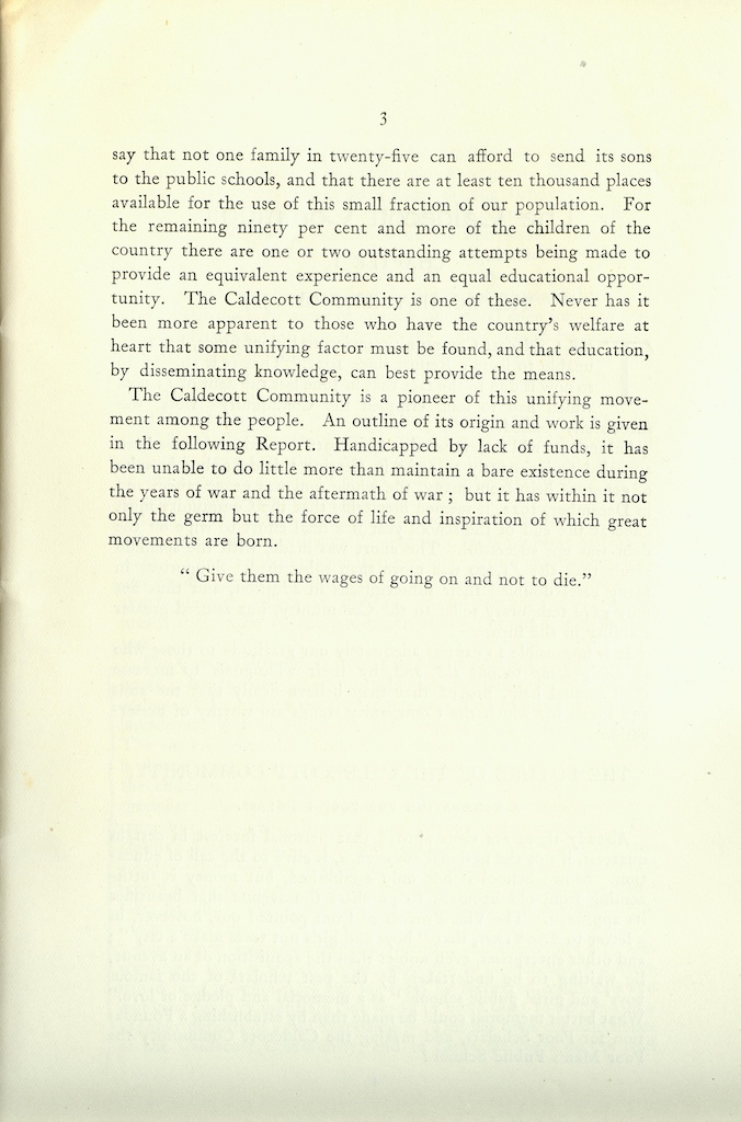 Caldecott Community 10th Annual Report, 1920-1923, page 3