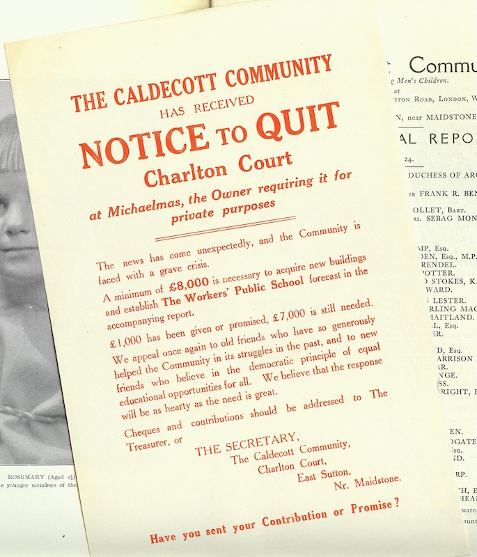 Caldecott Community 10th Annual Report, 1920-1923, Notice to Quit