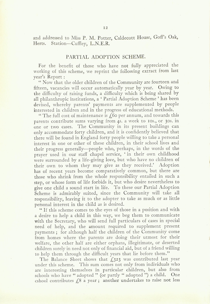 Caldecott Community 11th Annual Report, 1923-1924, page 12