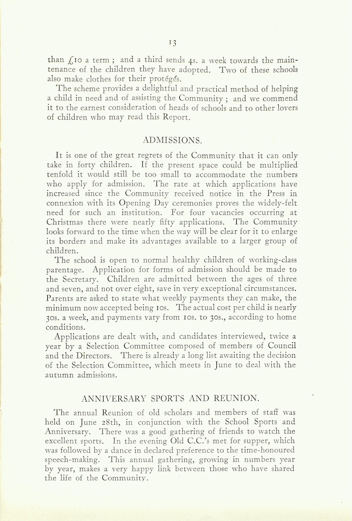 Caldecott Community 11th Annual Report, 1923-1924, page 13
