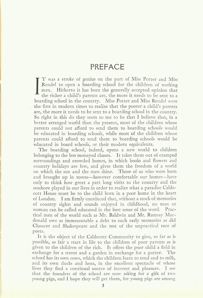 Caldecott Community 11th Annual Report, 1923-1924, page 3