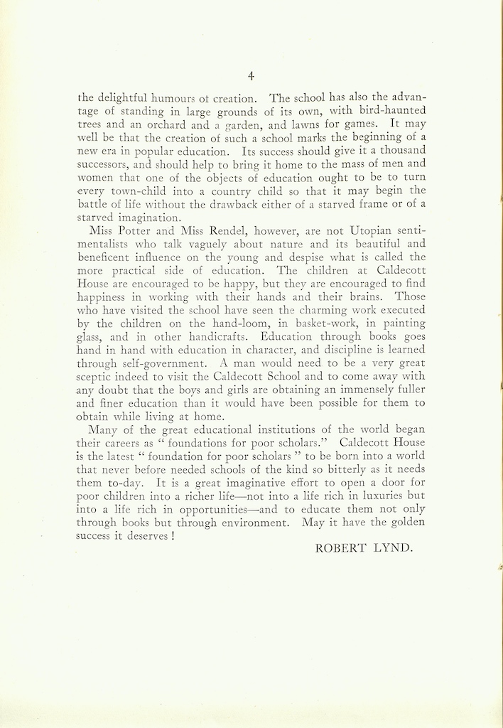 Caldecott Community 11th Annual Report, 1923-1924, page 4