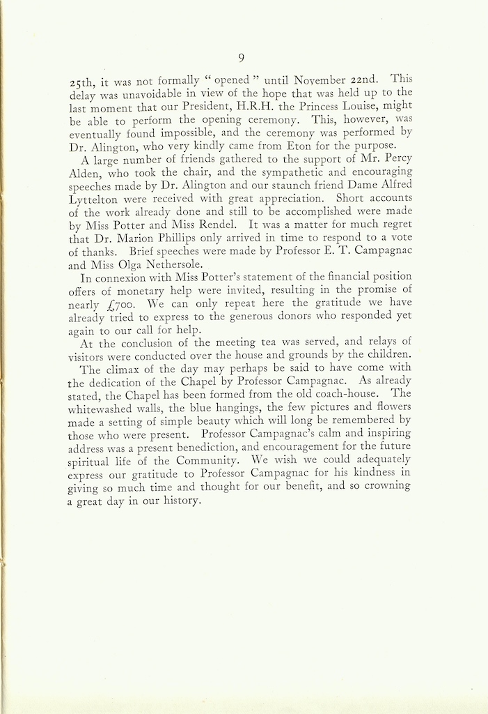 Caldecott Community 11th Annual Report, 1923-1924, page 9