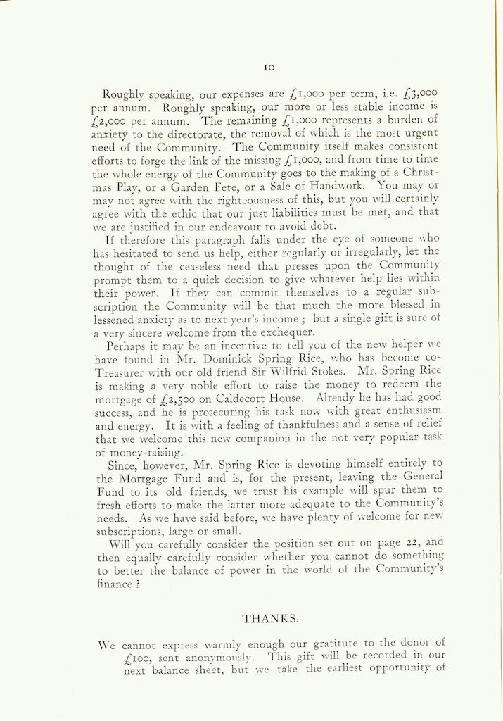 Caldecott Community 12th Annual Report, 1924-1925, page 10