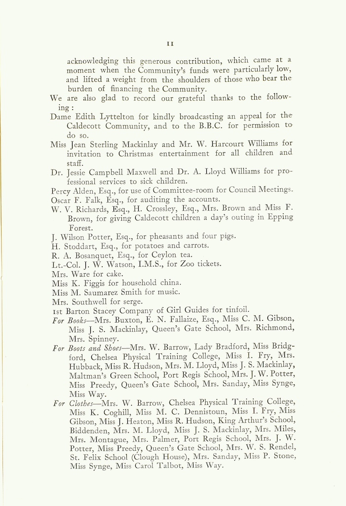 Caldecott Community 12th Annual Report, 1924-1925, page 11