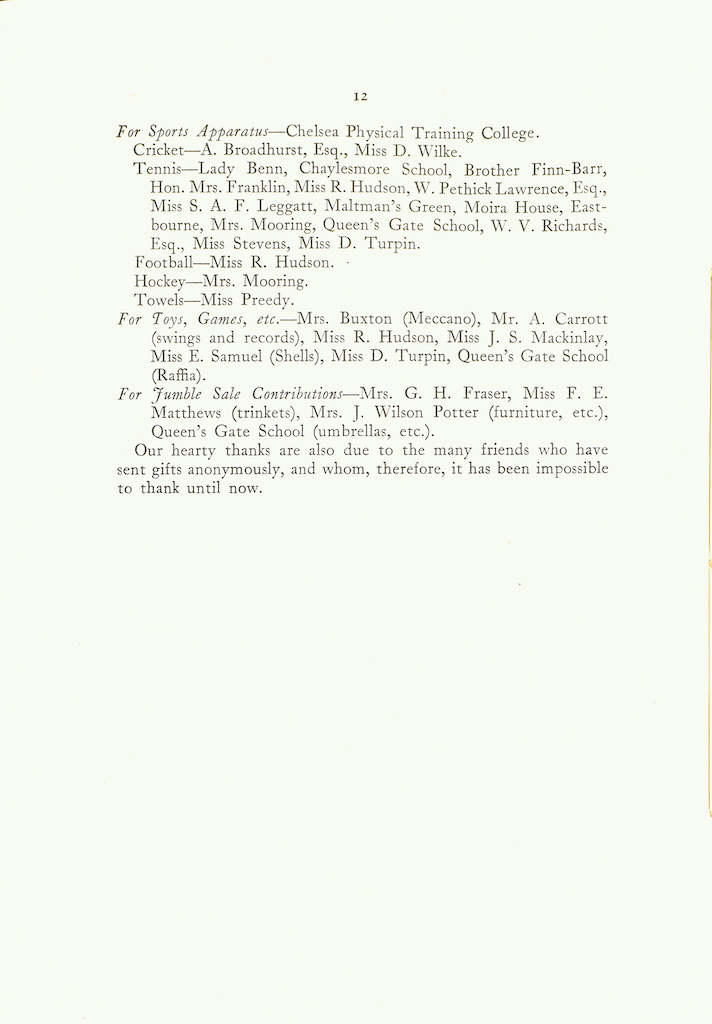 Caldecott Community 12th Annual Report, 1924-1925, page 12