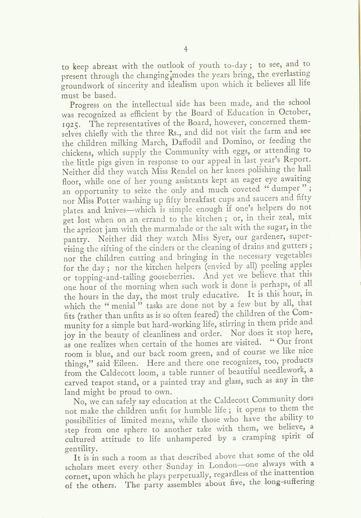 Caldecott Community 12th Annual Report, 1924-1925, page 4