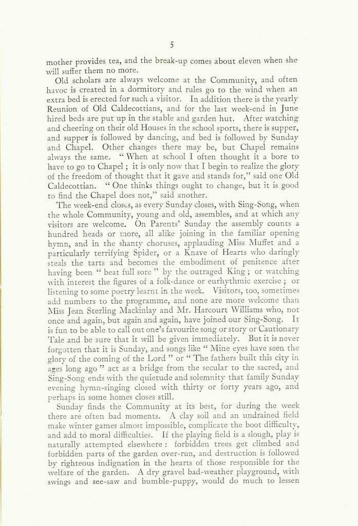 Caldecott Community 12th Annual Report, 1924-1925, page 5
