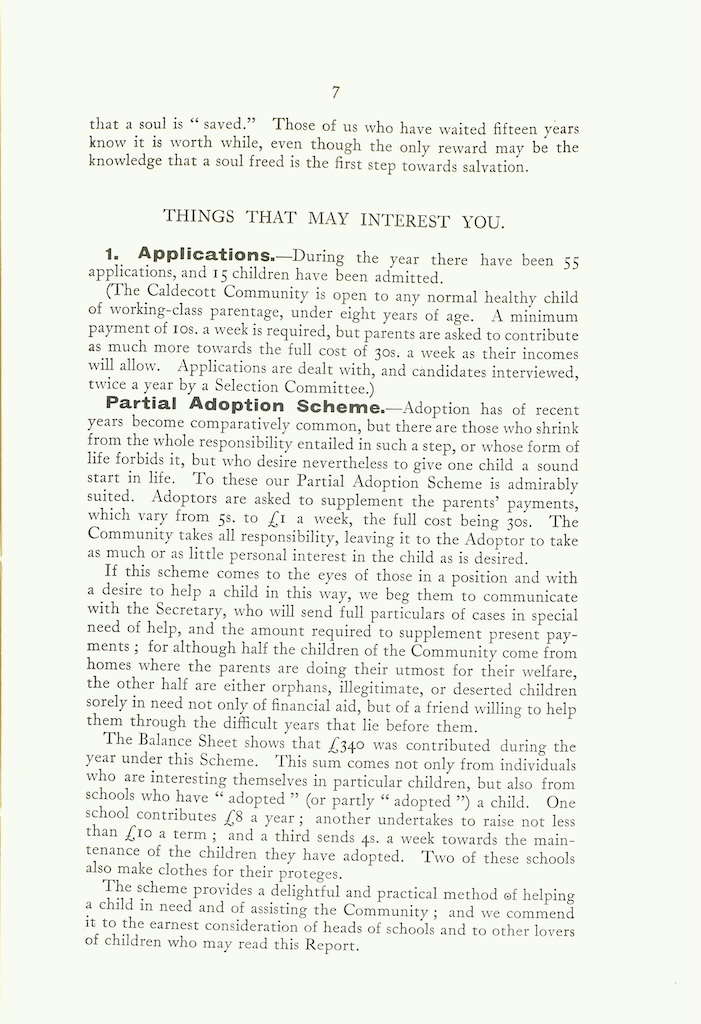 Caldecott Community 12th Annual Report, 1924-1925, page 7