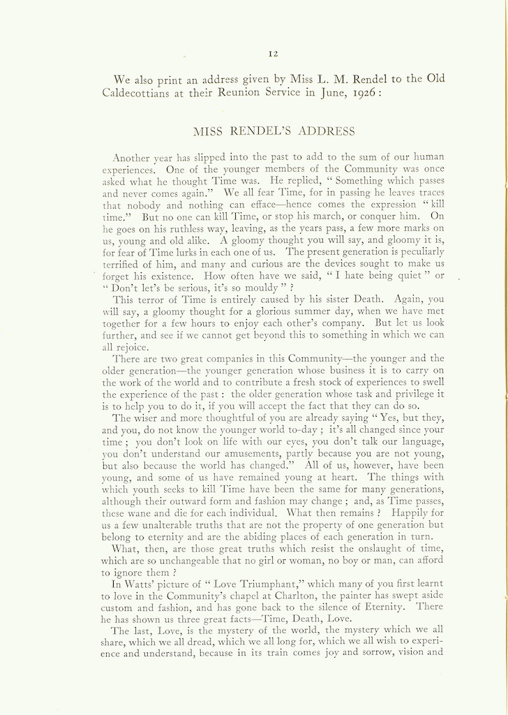 Caldecott Community 13th Annual Report, 1925-1926, page 12