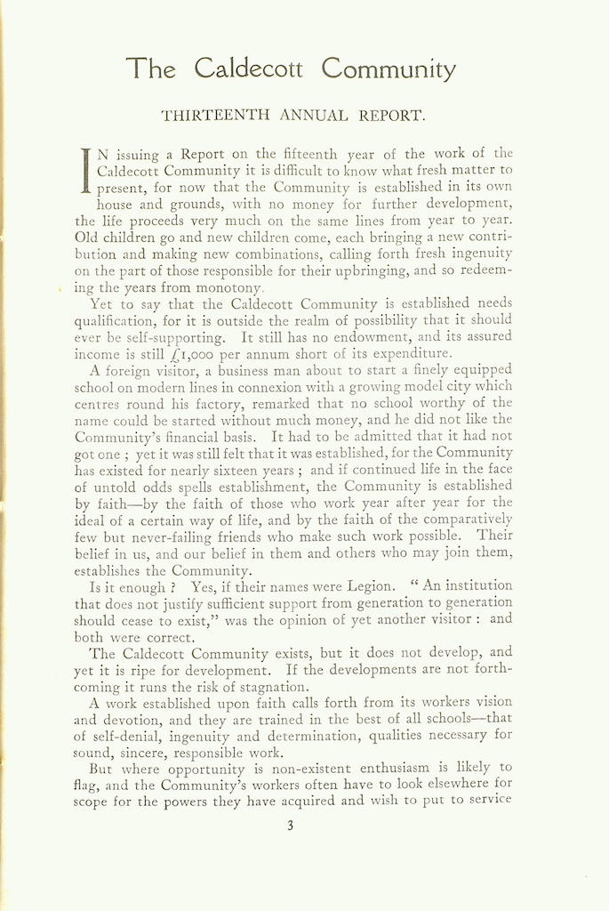 Caldecott Community 13th Annual Report, 1925-1926, page 3