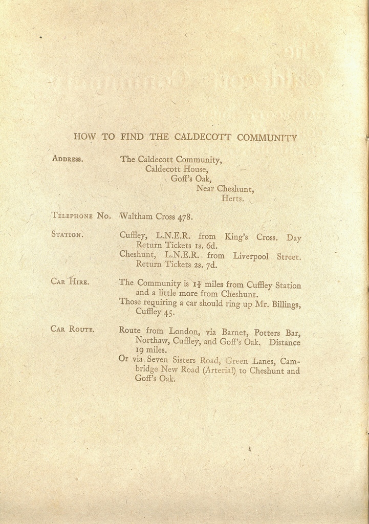 Caldecott Community 13th Annual Report, 1925-1926, inside front cover