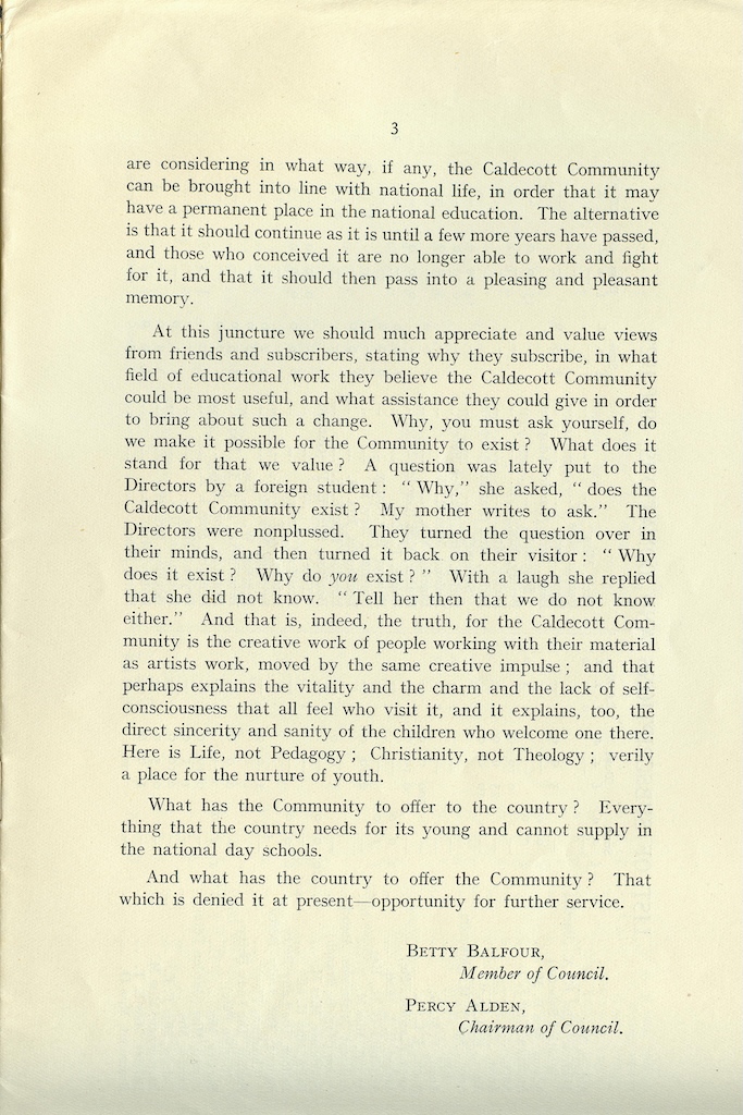 Caldecott Community 14th Annual Report, 1926-1927, page 3
