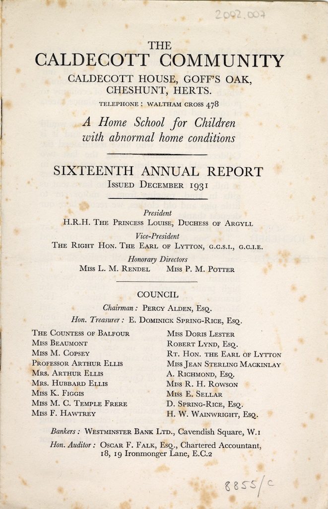caldecott 16th annual report 1930 1931 1