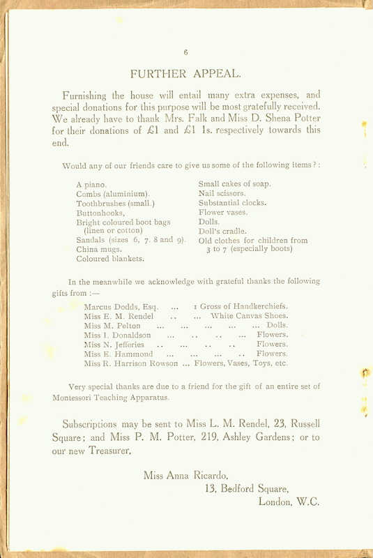 Caldecott Community 1st annual report 1911-1912 p6