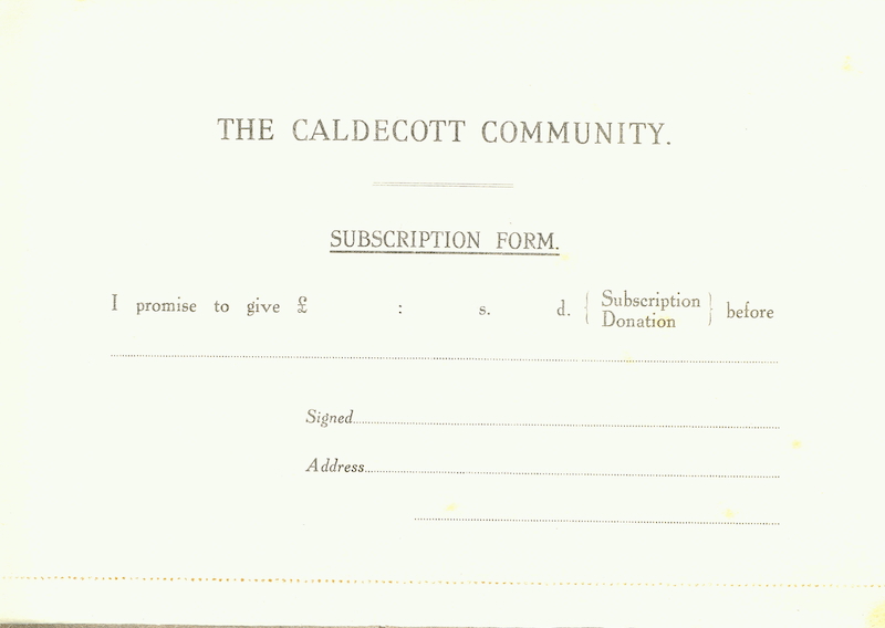 The Caldecott Community 3rd annual report 1913-1914 p30 subscription form