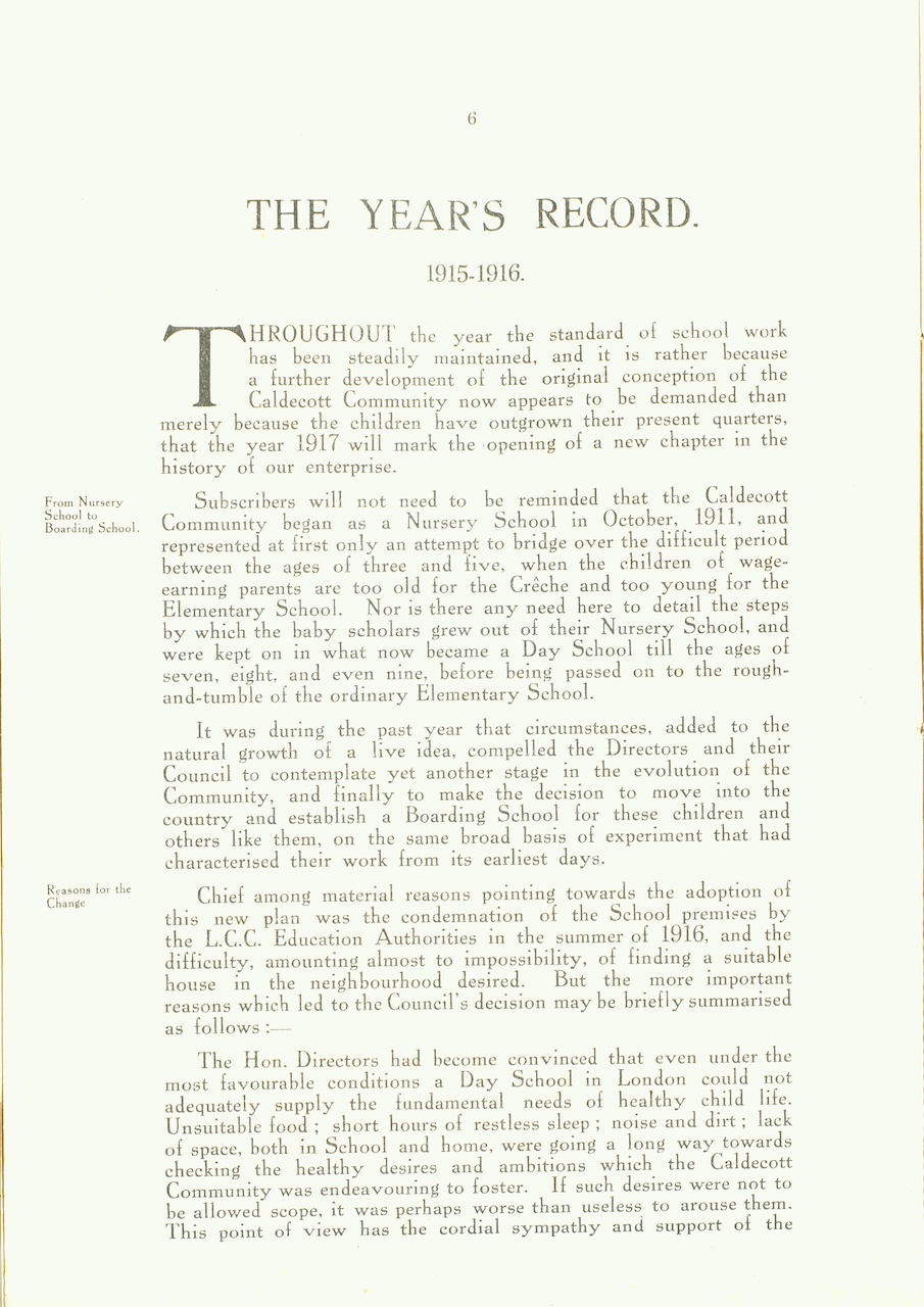 Caldecott Community 5th Annual Report 1915-1916, p06