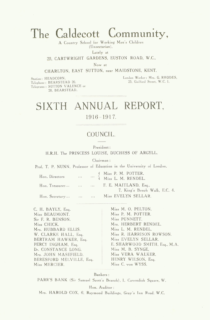 caldecott community 6th annual report 1916 1917 p01