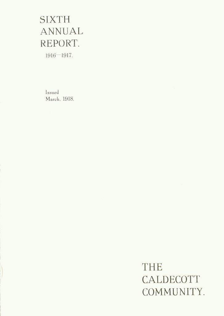 caldecott community 6th annual report 1916 1917 pi