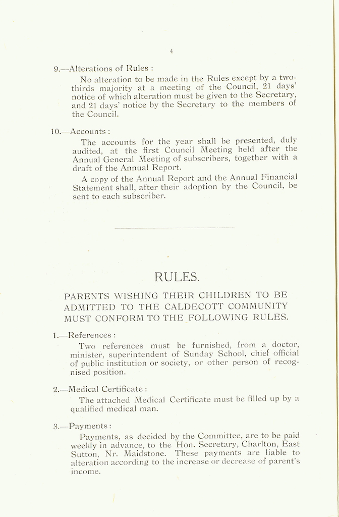 Caldecott Community 7th Annual Report 1917-1918 (issued March 1919), page 4