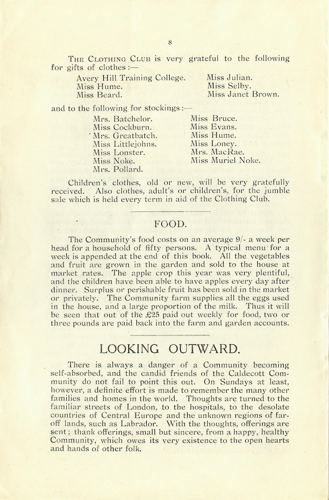 Caldecott Community 8th Annual Report, 1918 1919, issued March 2020, page 8