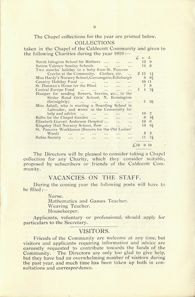 Caldecott Community 8th Annual Report, 1918 1919, issued March 2020, page 9