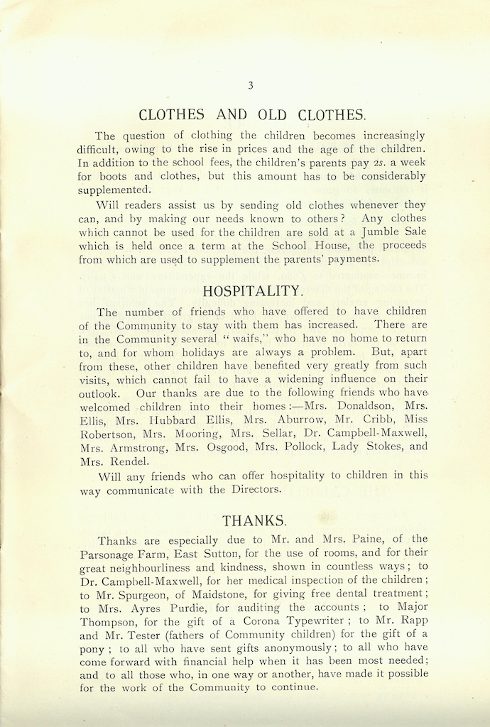 Caldecott Community 9th Annual Report, 1919-1920, page 3
