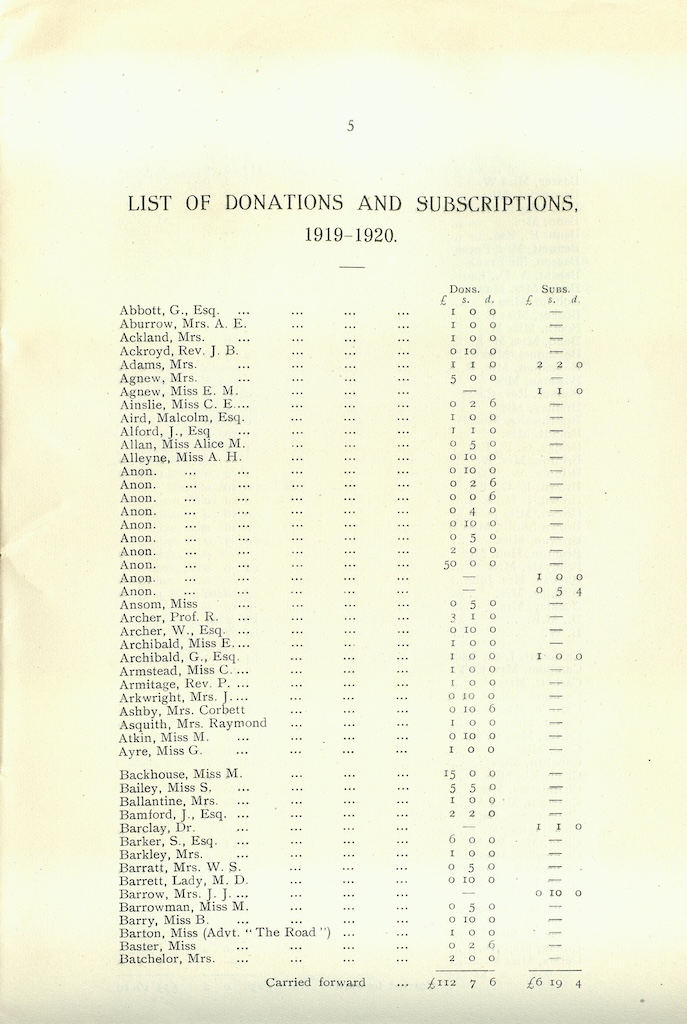 Caldecott Community 9th Annual Report, 1919-1920, page 5