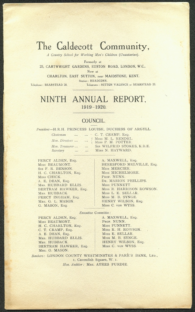 caldecott 9th annual report 1919 1920 pi