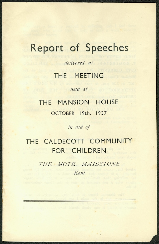 Mansion House Speeches (1937), page 1 / cover