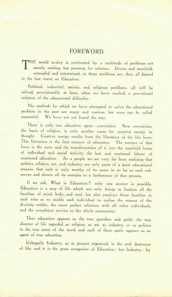 New Foundations, 1921, page 3
