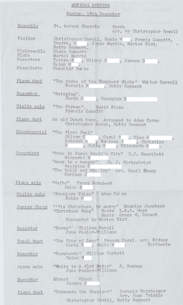 1966.12.18 musical evening programme page 1
