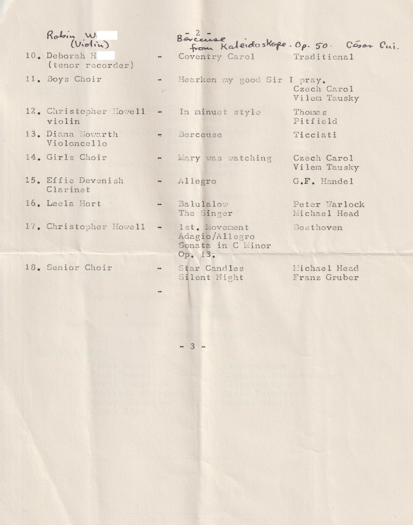 1968.12.15 musical evening programme page 2