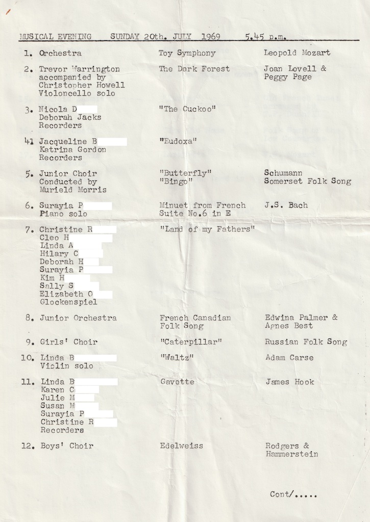 1969.07.20 musical evening programme page 1