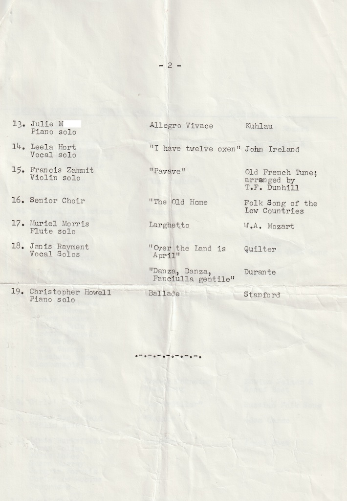 1969.07.20 musical evening programme page 2