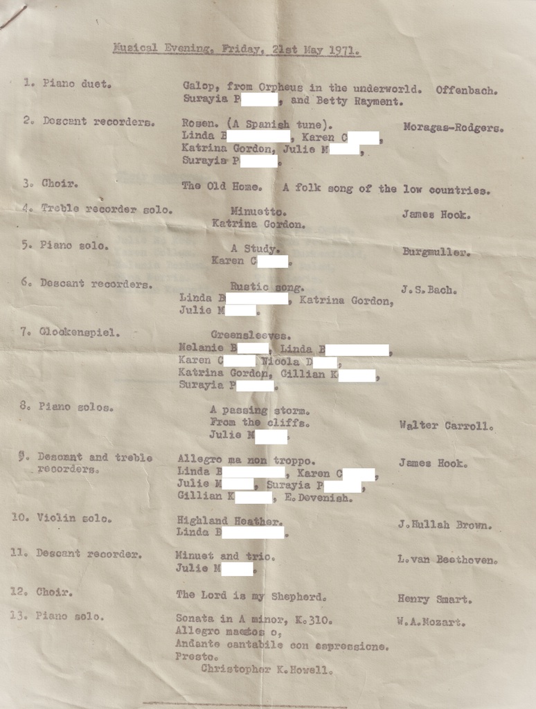 1971.05.21 musical evening programme page 1