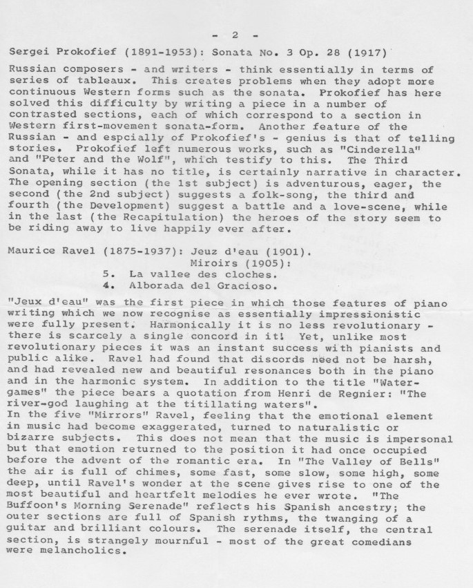 Piano recital programme 16.07.78 page 2