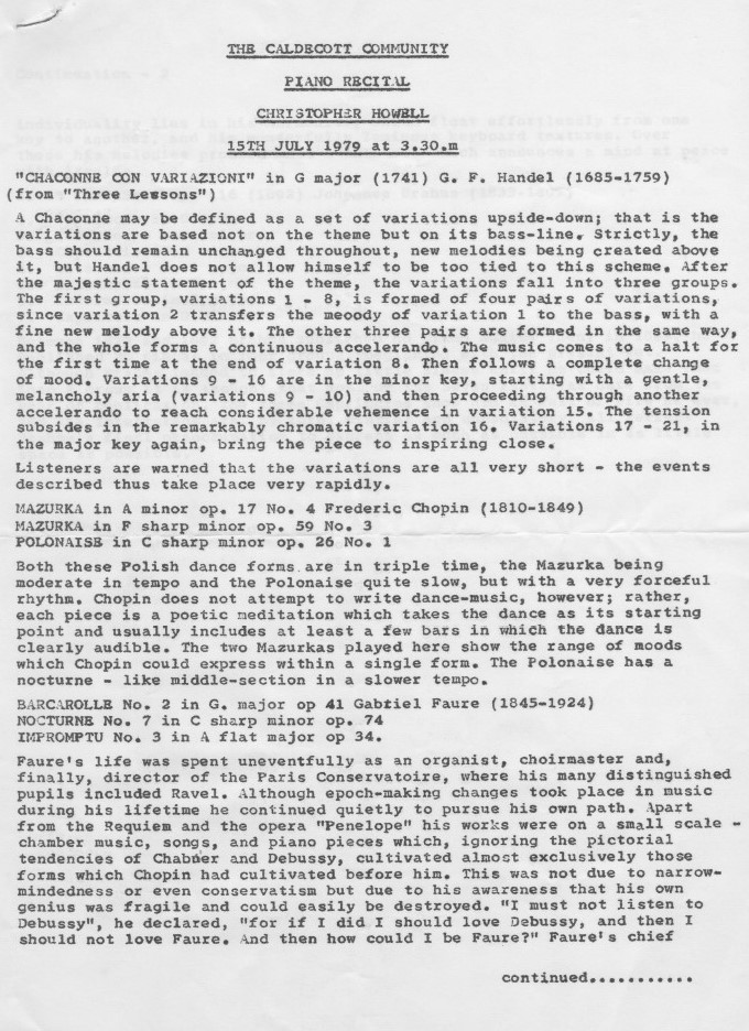 Piano recital programme 19.07.79 page 1