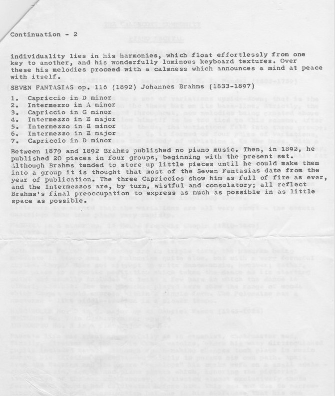 Piano recital programme 19.07.79 page 2