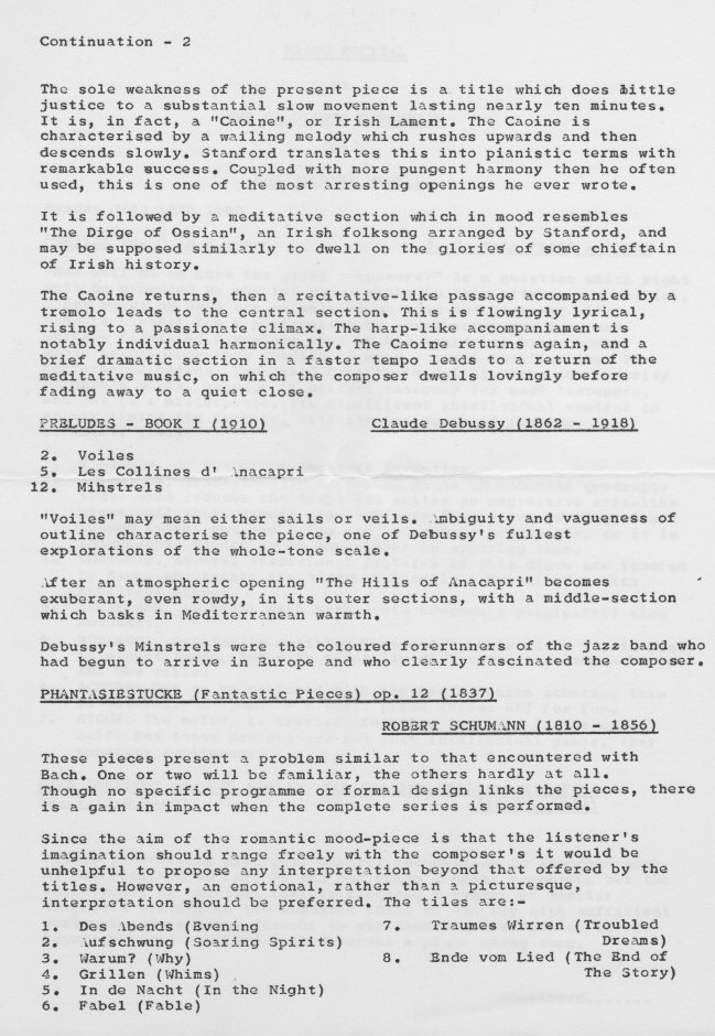 Piano recital programme 13.07.80 page 2