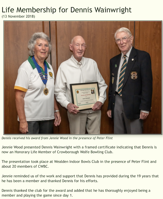 dwainwright bowls life member